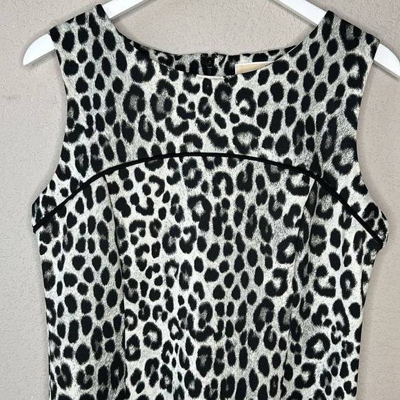 Michael Kors Leopard Print Sheath Dress Size Large - Picture 2 of 8